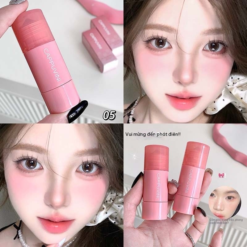 【Style Hàn】 Má Hồng Kem Dạng Thỏi  Mịn Mờ Màu Hồng Thấp Bão Hoà Tự Nhiên Tiệp  Da Dễ Tán Lâu Trôi Họ