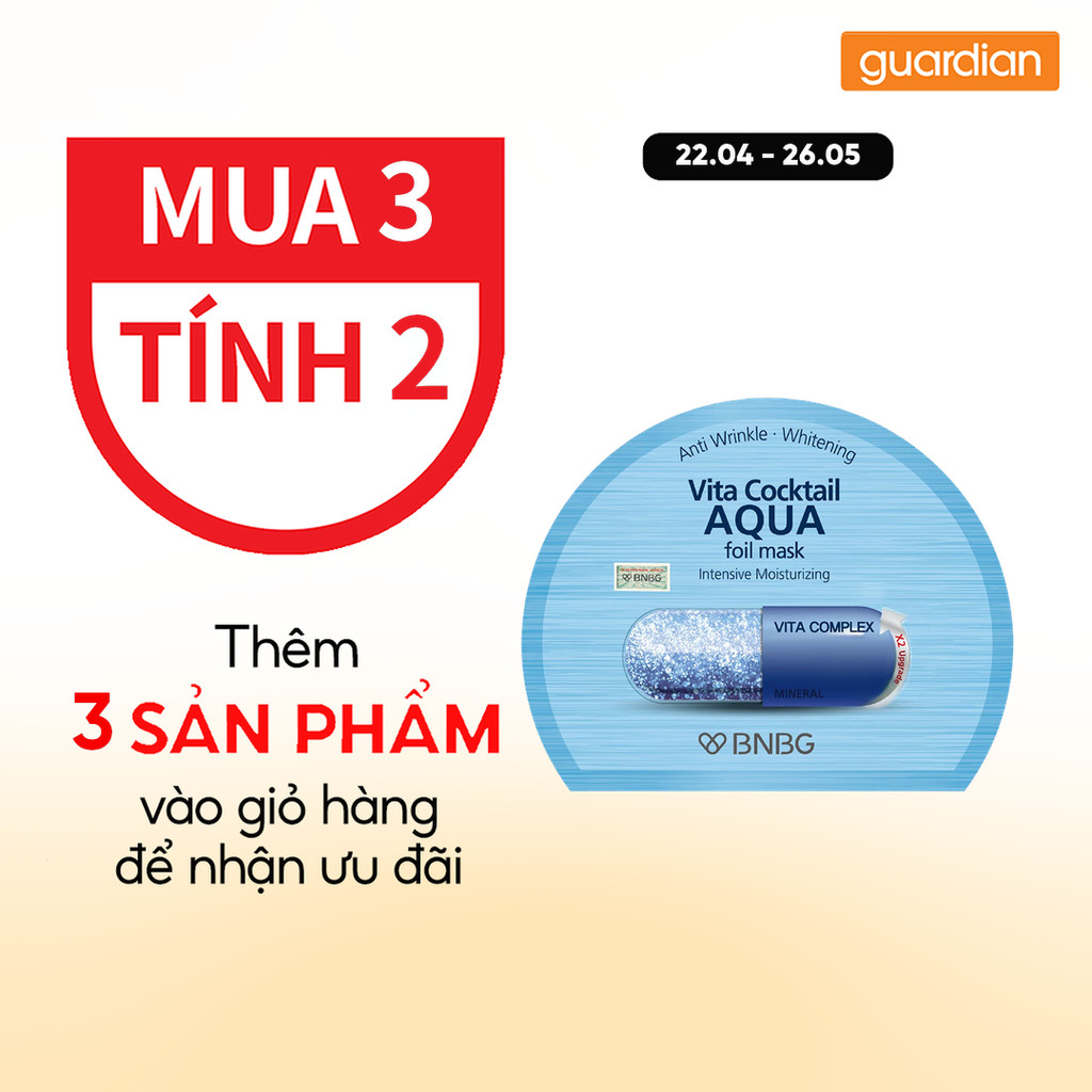 Mặt Nạ Hỗ Trợ Cấp Ẩm Cho Da Vita Cocktail Aqua Foil Mask Intensive Moisturizing Bnbg 30Ml