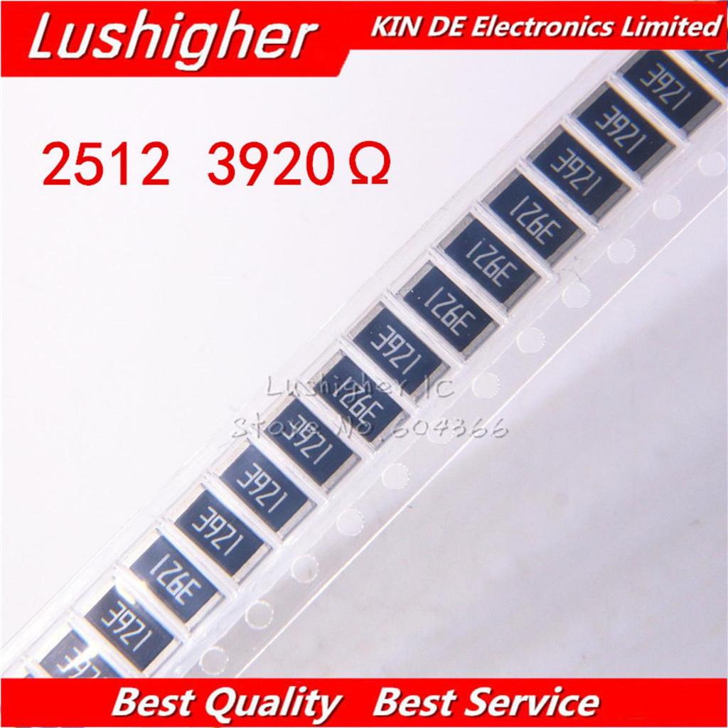 Bộ 50 2512 Điện Trở SMD 1W 1% 3920R 3.92K 3920 Ohm 3920ohm Đánh Dấu: 3921