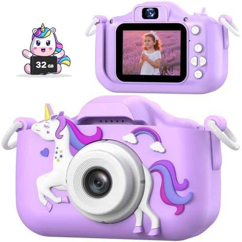 ids Camera Toys for 3-12 Years Old Boys Girls Children,Portable Child Digital Video Camera with Sili