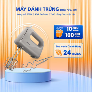 Máy Đánh Trứng PHILIPS HR3705/20 - Công Suất 300W - 5 Tốc Độ Đánh Thông Minh - Bảo Hành 24 Tháng