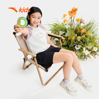 Anta Kids Áo Thun Thời Trang Thể Thao Bé Gái Từ 6-14 Tuổi Thoáng Mát, Thoải Mái Vận Động 3626B6109 năng động