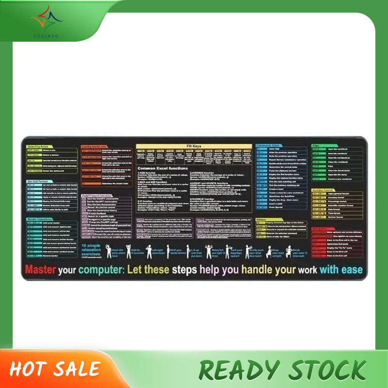 [luxiang.th] Thảm để bàn chống trượt để lập trình, Trình chỉnh sửa văn bản Excel Cheat Sheet Mouse P