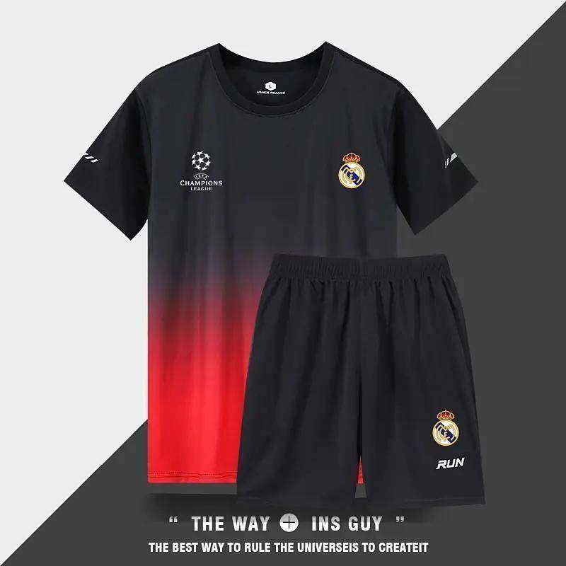 Men's Real Madrid Champions League Sports Suit Summer Quick-Drying Benzema Cross Training Shorts Sho