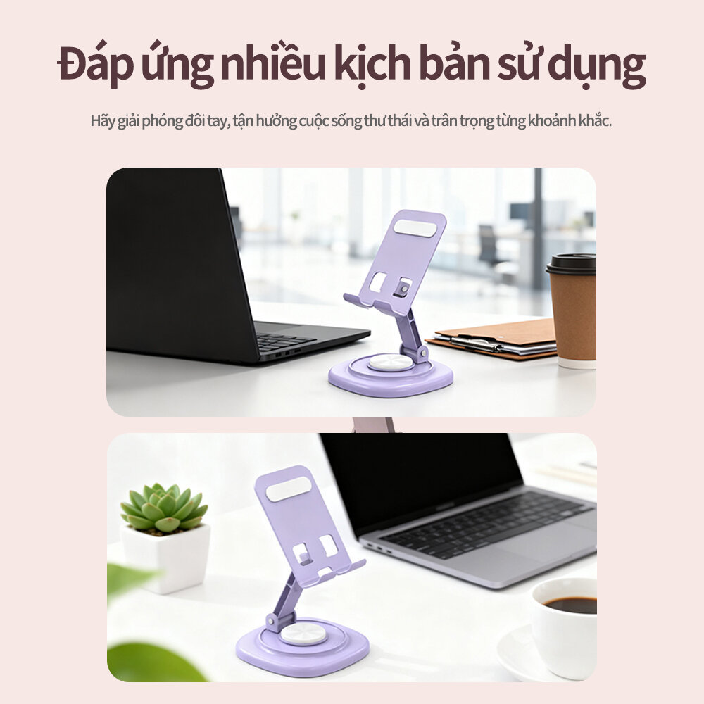 Giá Đỡ Điện Thoại Máy Tính Bảng HỢP KIM NHÔM Xoay 360, Kệ Để Điện Thoại Xem Phim Livestream | BigBuy360 - bigbuy360.vn