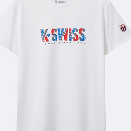 KSWISS Gasway Nam Nữ Tay Ngắn Cotton Nguyên Chất Dệt Kim Ẩm Xẻng Thoáng Khí Thoải Mái In Hình Áo Thu