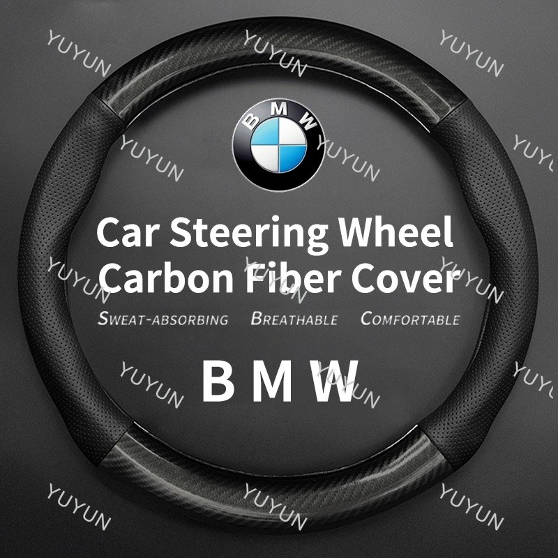 YY BMW Vô Lăng Bao Sợi Carbon Bảo Vệ Thoáng Khí Cho E36 E46 E30 E90 E30 F10 F30 E39 E60 E84 F48 F25 
