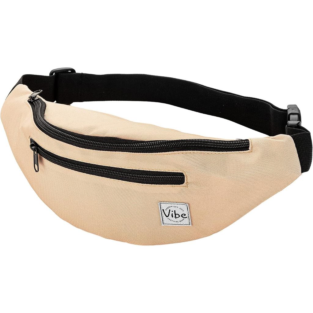 Vibe Festival Gear Fanny Pack dành cho nam nữ - Nhiều bản in - Túi đeo thắt lưng dễ thương màu bạc b
