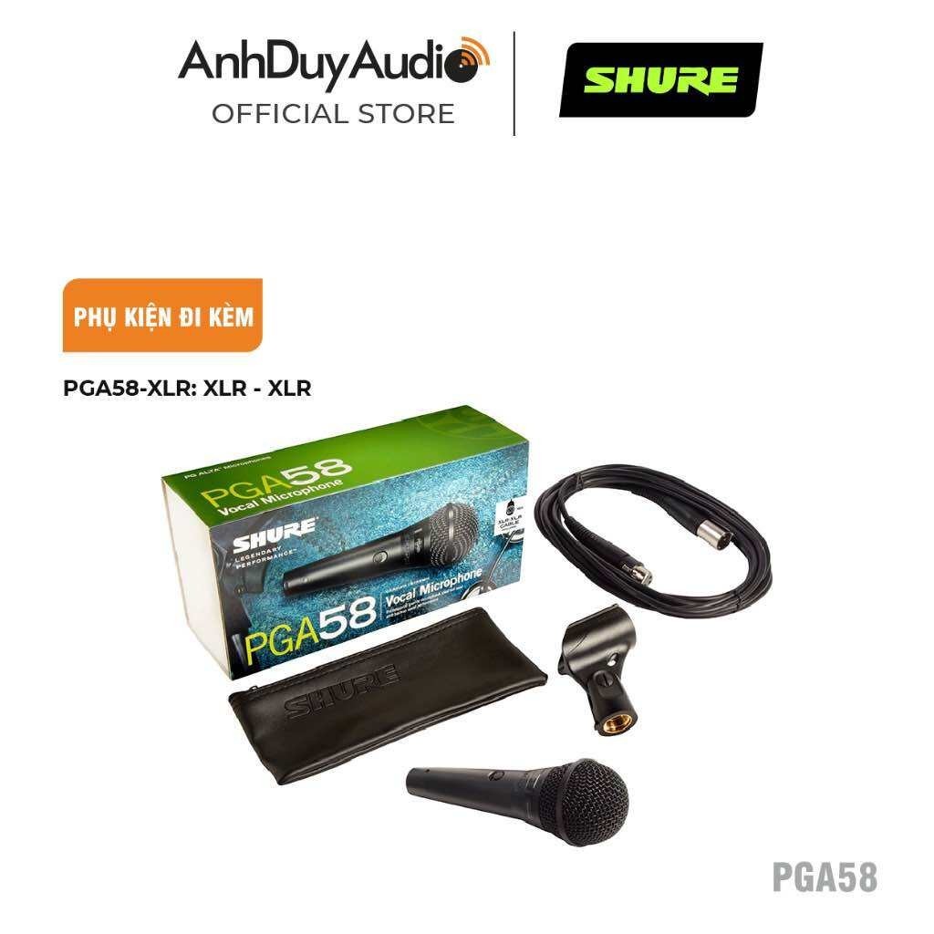 Micro dây Shure PGA58 XLR có kèm dây - Hàng Chính Hãng - HD audio