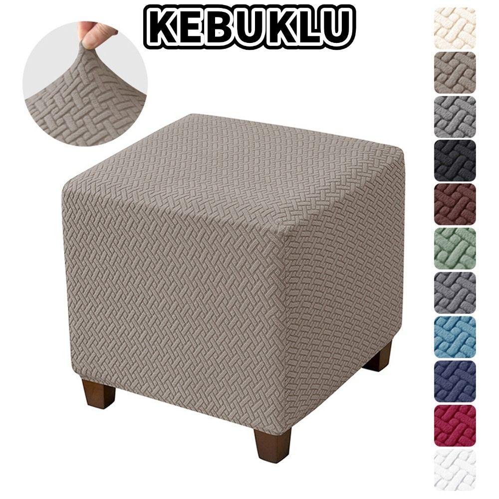 KEBUKLU Jacquard Ottoman Cover, Velvet T-Shape Square Stool Cover, Màu Trơn Mềm Co Giãn Chân Slipcov
