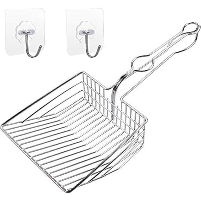 Qualiall All Metal Litter Scoop, Solid Metal Sifter, Cat Litter Scoop Metal Jumbo, Cat Urine Scoop, 