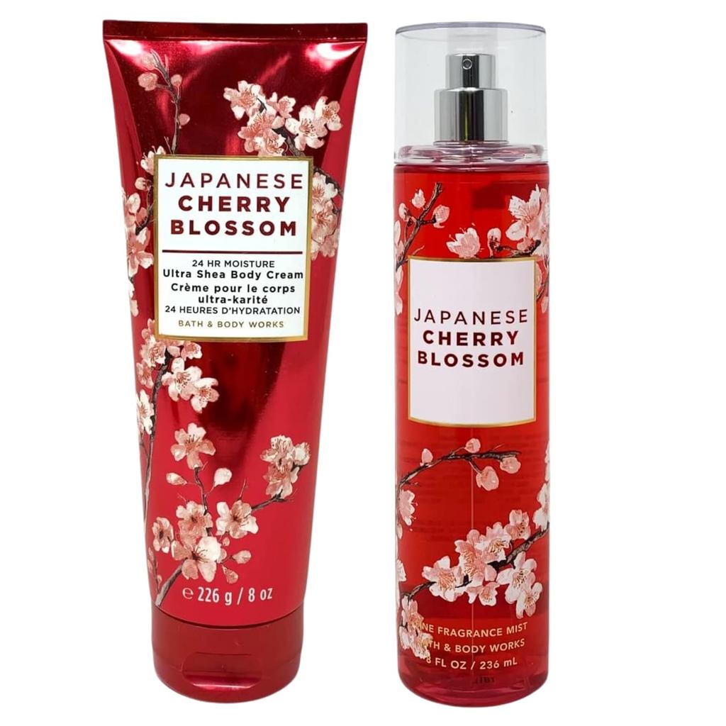 Bath & Body Works Fine Fragrance Mist & Ultra Shea Body Cream Bộ 2 món hoa anh đào Nhật Bản Full Siz