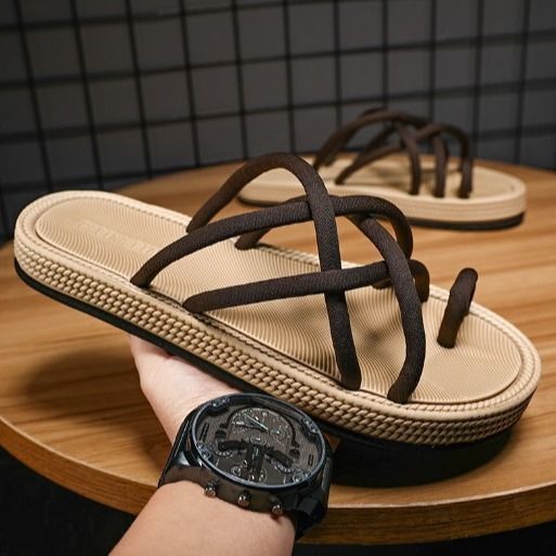 Dây bện Việt Nam Flip-Flops Flip-Flops Đế dày Flip-Flops Roman Thai Beach