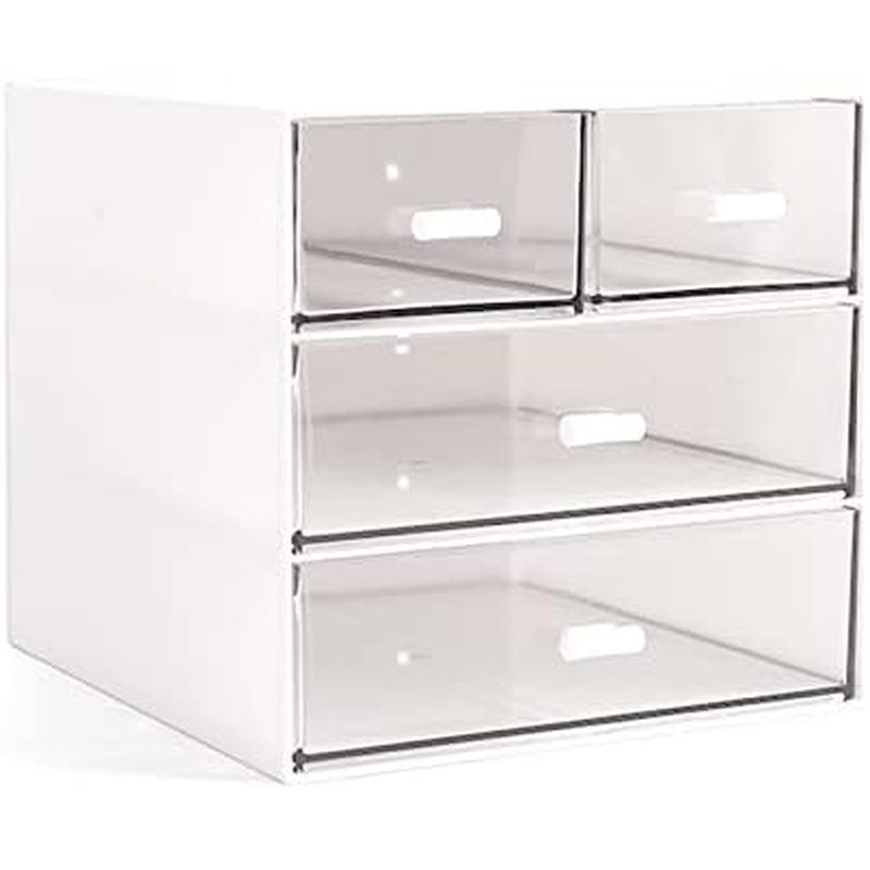 Makeup Organizer, Desk Organizer with 4 Drawers, Sundries Storage，Vanity Organizer, Cosmetic Storage