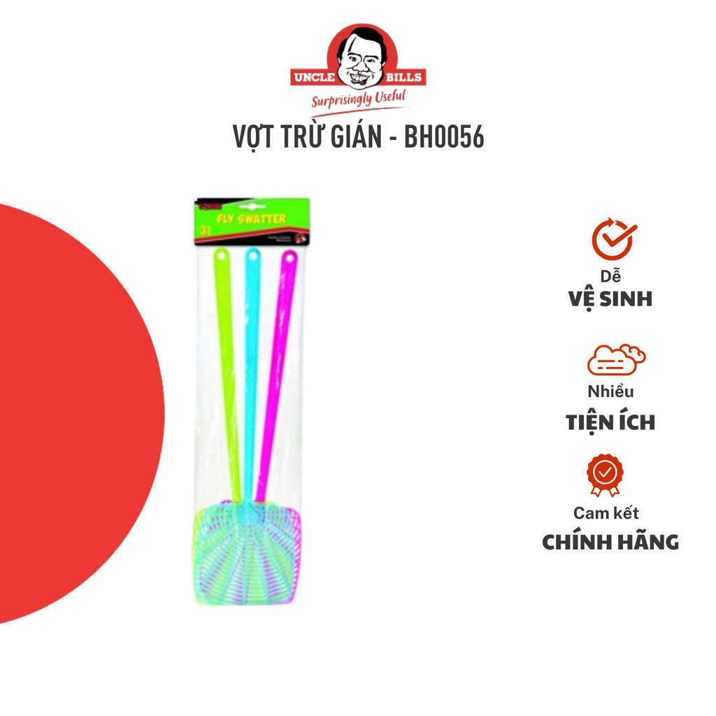 Vợt Trừ Gián - 3 Vợt Màu Sắc UNCLE BILLS BH0056