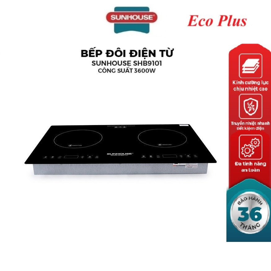 Bếp đôi điện từ SUNHOUSE SHB9101