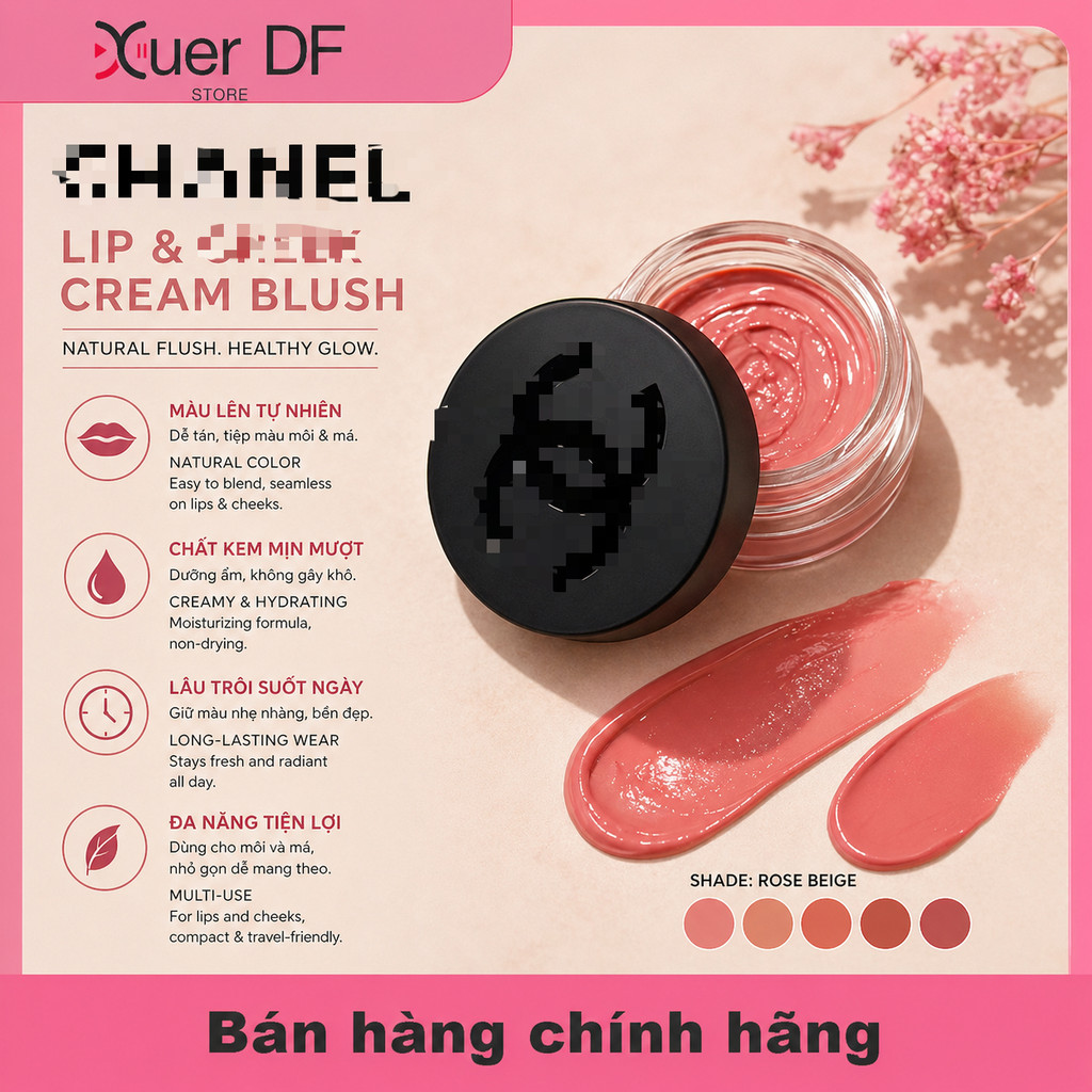 ✨Son Má Hồng𝟚𝕚𝕟𝟙 𝐍°𝟏 𝐃𝐄 ℂℍ𝔸ℕ𝔼𝕃 𝐋𝐢𝐩 𝐚𝐧𝐝 𝐂𝐡𝐞𝐞𝐤 𝐁𝐚𝐥𝐦 | Dưỡng Ẩm – Lên Màu Tự Nhiên