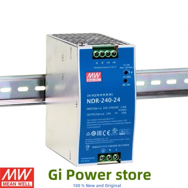 NDR-240 240W MEAN WELL chuyển đổi nguồn điện NDR-240-24 NDR-240-48 220-240V sang 24V DIN ray 48V DC 