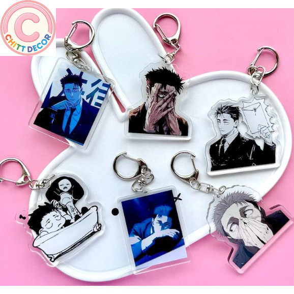Anime Lawyer character Tired Daddy Attorney keychains