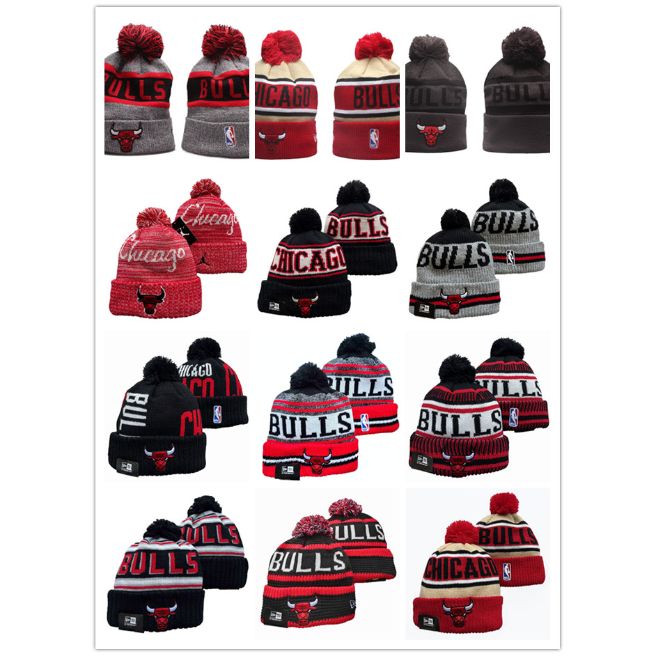 Chicago Bulls Beanie Bulls Mũ Len Hip Hop Mũ Lông Cừu Mũ Dệt Kim Cổ Điển Hợp Thời Trang Mũ Mùa Đông 