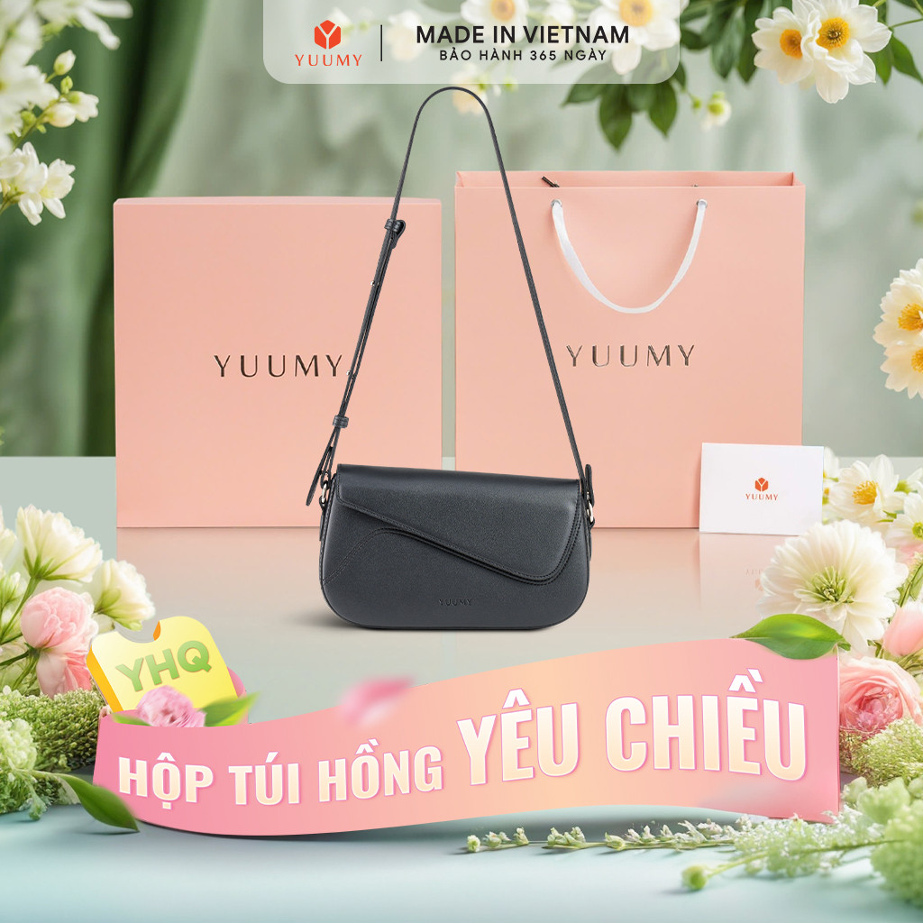 Bộ hộp quà YUUMY (Túi đeo vai nữ YUUMY YN322 + Hộp quà YHQ2 + Túi giấy YTG2 + Túi rút BVR3838 + Thiệ