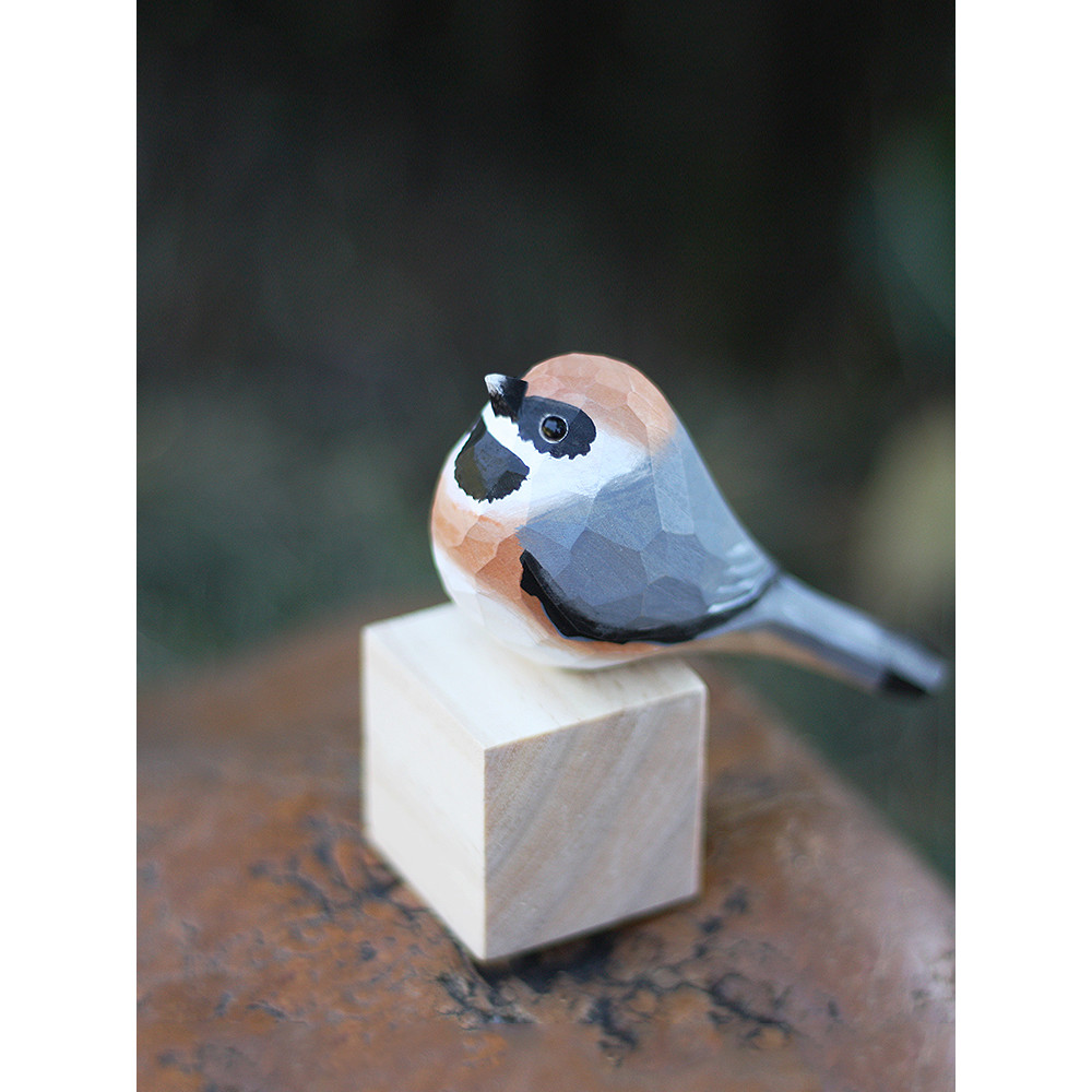 Hươu Demon Shop Mỡ Chuu Gỗ Khắc Chim Quà Tặng Đầu Đỏ Đuôi Dài Ngực Nguyên Chất Handmade Gỗ Chắc Chắn