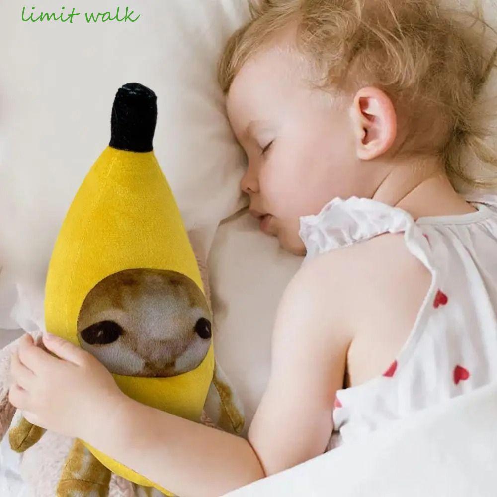 LIMIT WALK Happy Cat Đồ chơi nhồi bông, Búp bê mèo chuối Búp bê nhồi bông Banana Cat Đồ chơi sang tr