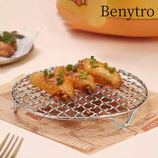 Giá nồi chiên không khí BENYTRO, tròn có lưới tản nhiệt chân, Giá nướng hơi nước bằng thép không gỉ có thể xếp chồng lên nhau bền bỉ Nồi hấp lò nướng nhà bếp tại nhà
