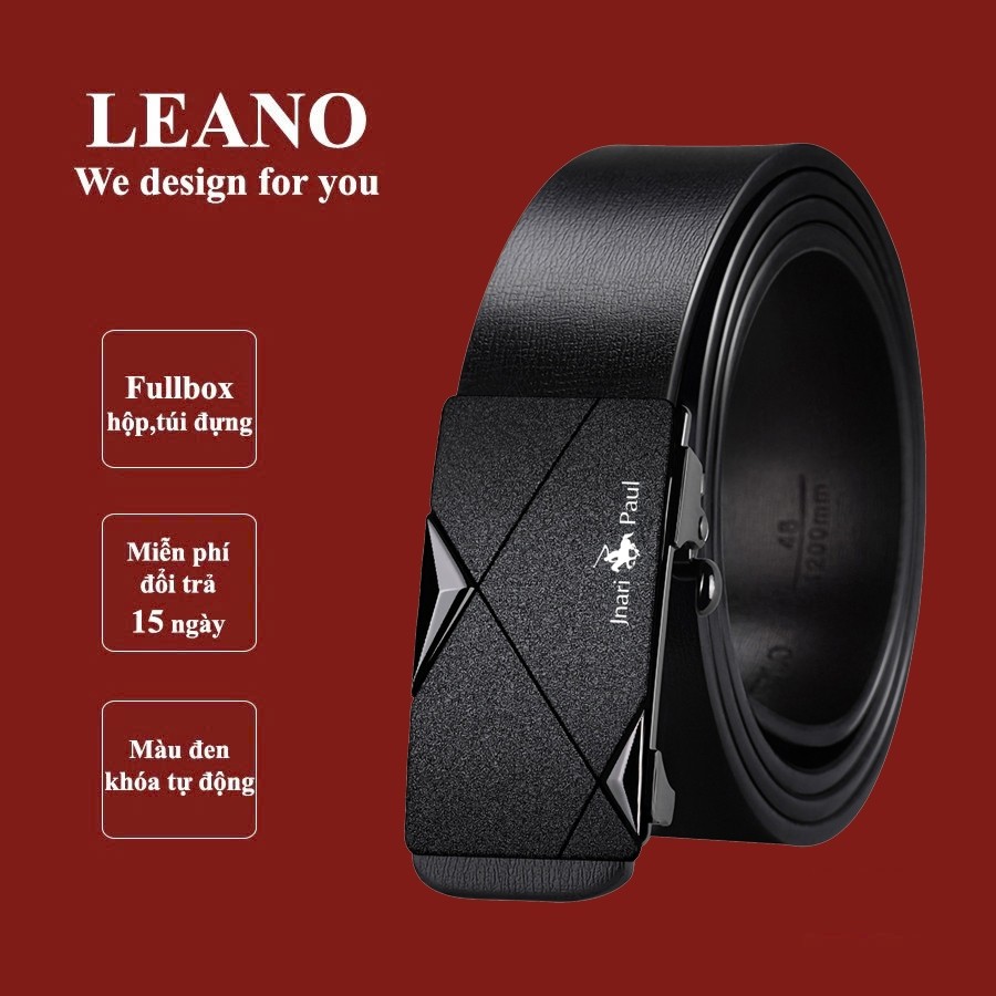 Thắt lưng nam LEANO, dây nịt nam cao cấp fullbox