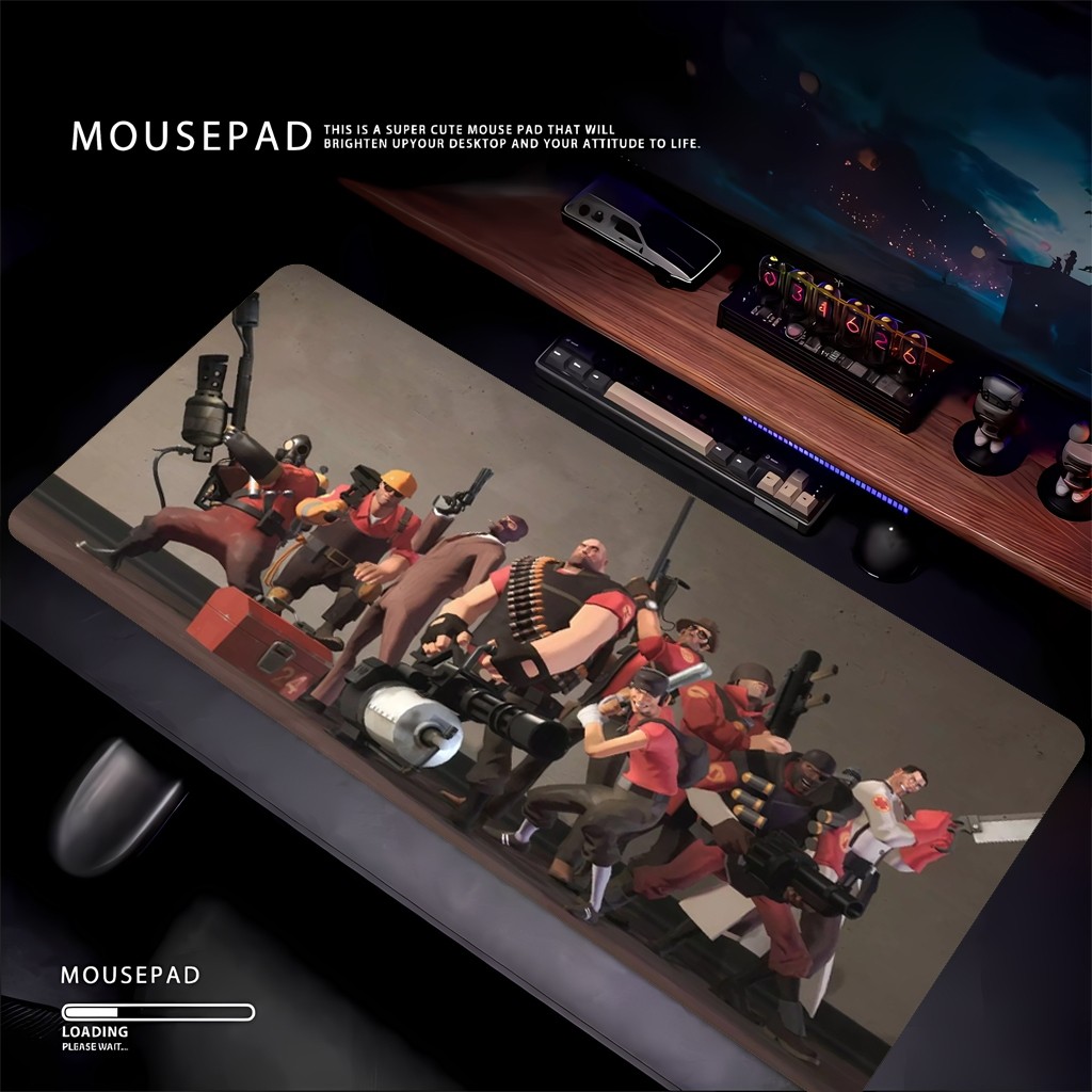 Pad Chuột Gaming Team Fortress 2 - Pad Chuột Cỡ Lớn 80x30/90x40 Hình In Sắc Nét Dành Cho Game Thủ