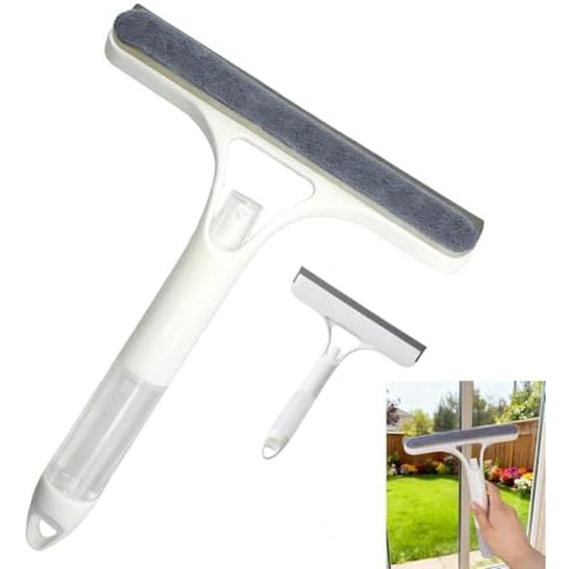 3 in 1 Window Cleaning Scraper,Multifunctional Spray Window Squeegee Cleaner Tool,Mirrors Scraper,Sq