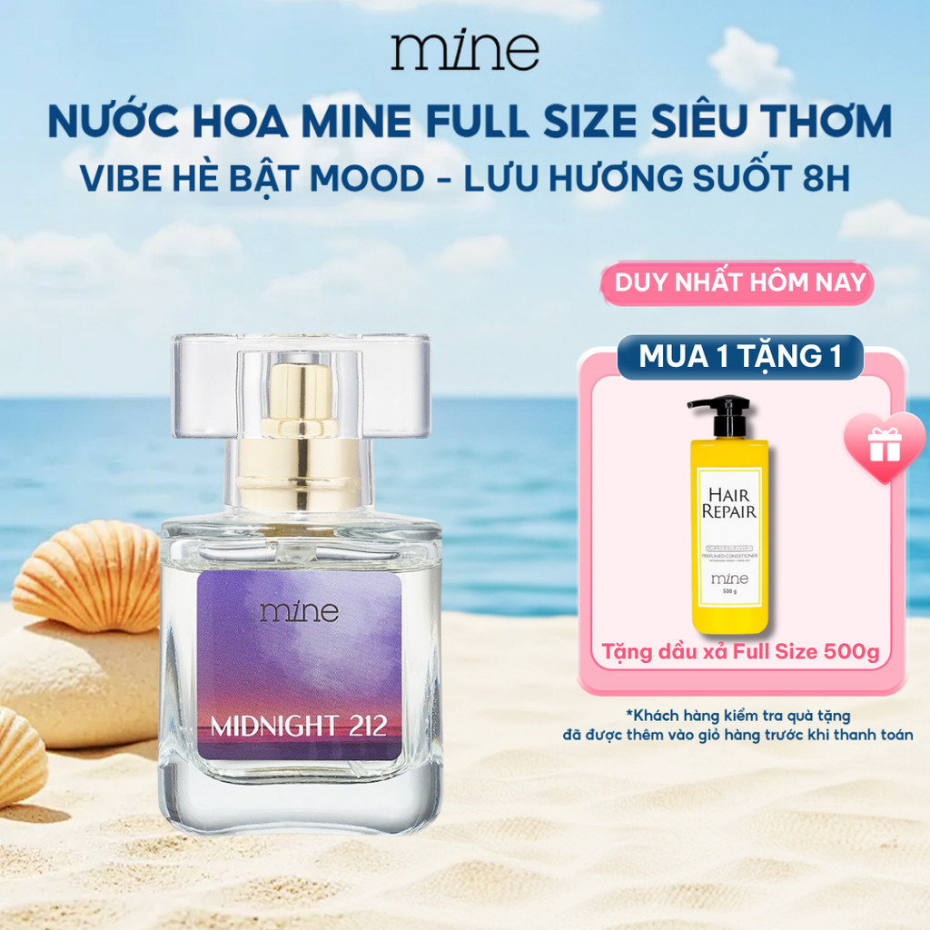 [TẶNG DẦU XẢ FULL SIZE] Nước Hoa Mine Midnight 212 Hương Hoa Tím Và Gỗ Tuyết Tùng, Ngọt Ngào Quyến Rũ 30ml