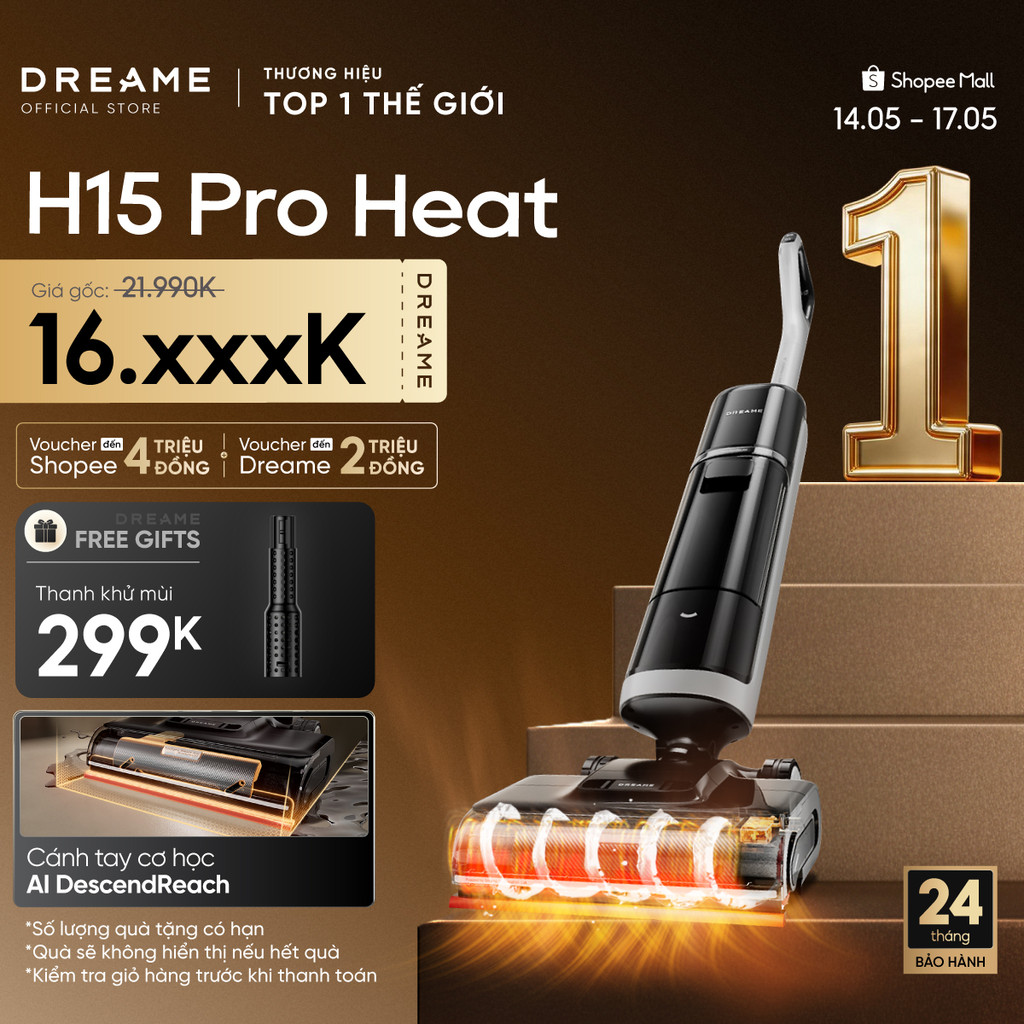 Dreame  H15 Pro Heat/H15 Pro/H15 Pro FoamWash/ H16 Pro Steam Máy hút bụi lau sàn không dây | Giặt nó