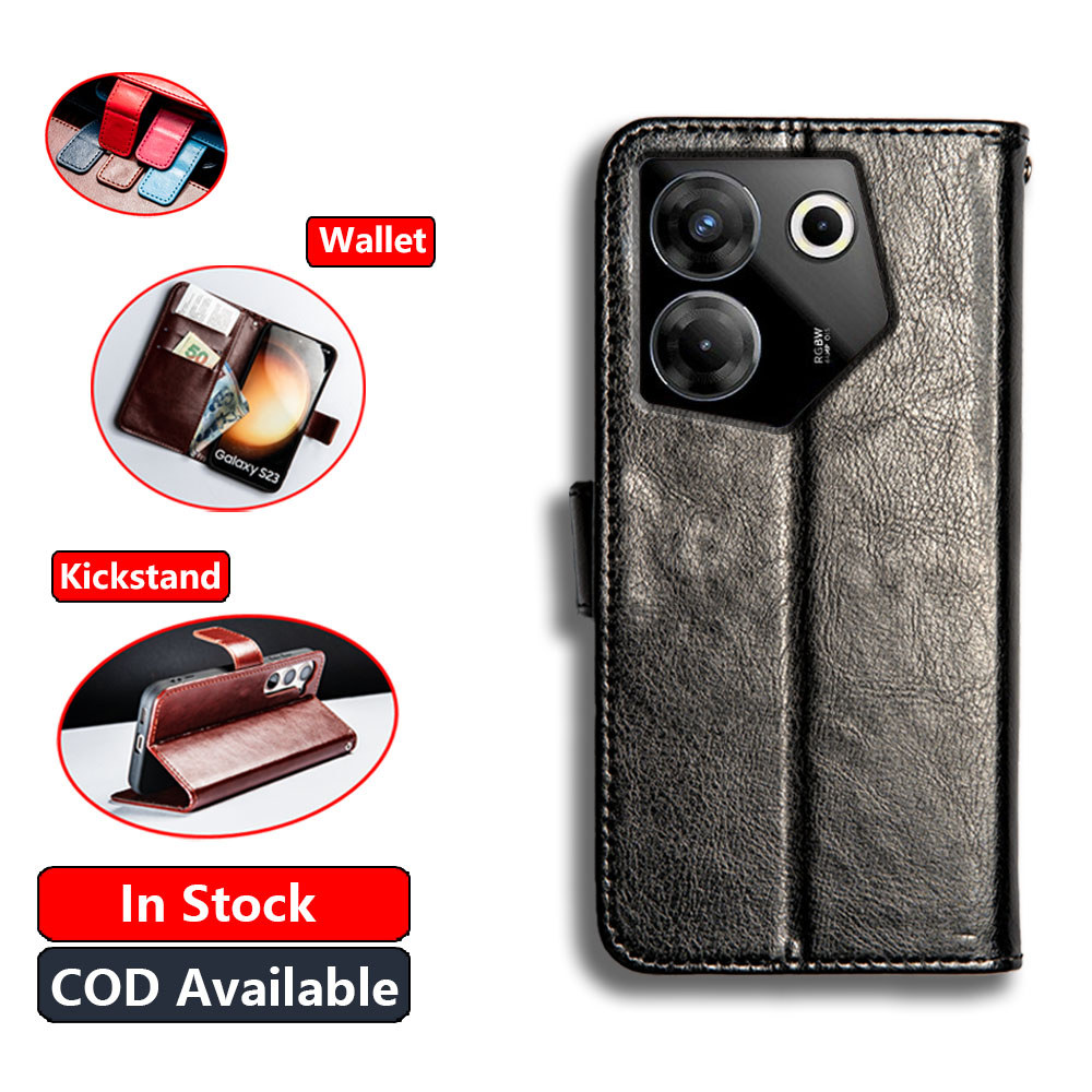 Da Cổ Điển Cho Tecno Camon 20s Pro 5G CK8n CK8nB Ví Vintage Folio Case Flip Cover Đóng Từ Tính Khe C