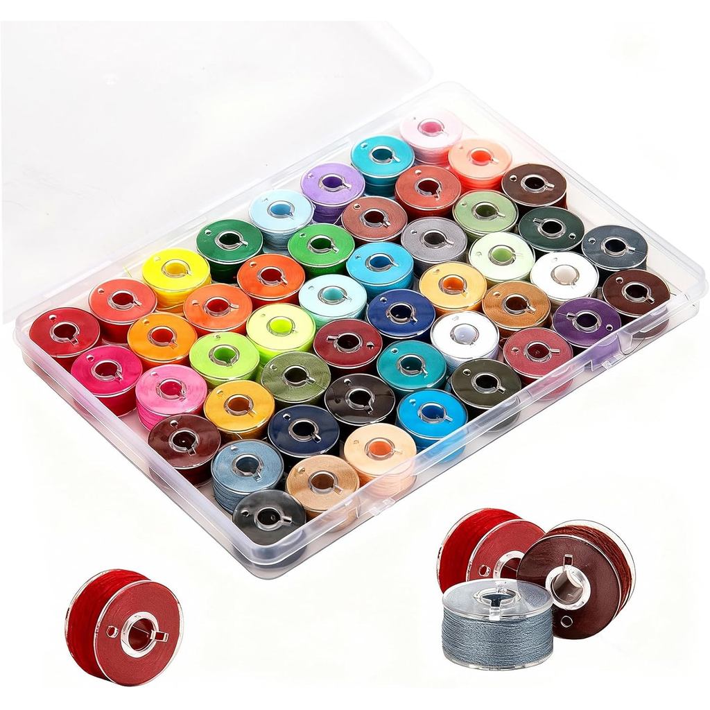 48 Chiếc Bobbins Chỉ May Các Loại Màu Sắc Thêu Ren Pre-Wound Bộ Bobbins Cho Babylock Singer Janome B