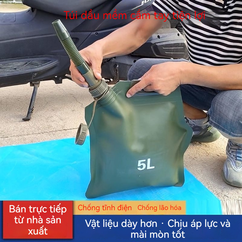 new*CTúi đựng xăng chuyên dụng ngoài trời dày dặn. Túi đổ xăng dầu diesel. Túi đựng dầu cầm tay di đ