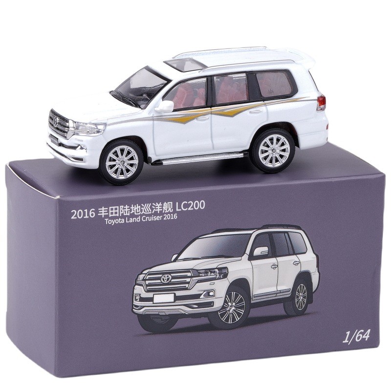 Hợp Kim Thu Nhỏ Mẫu 1 / 64 Toyota Land Cruiser LC200 Xe Địa Hình SUV Kim Loại Trượt Đồ Trang Trí