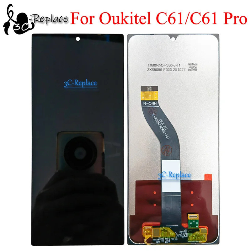 Đen 6,88 Inch Cho Oukitel C61 Oukitel C61 Pro Màn Hình Hiển Thị LCD Bộ Số Hóa Cảm Ứng Bộ Phận Thay T