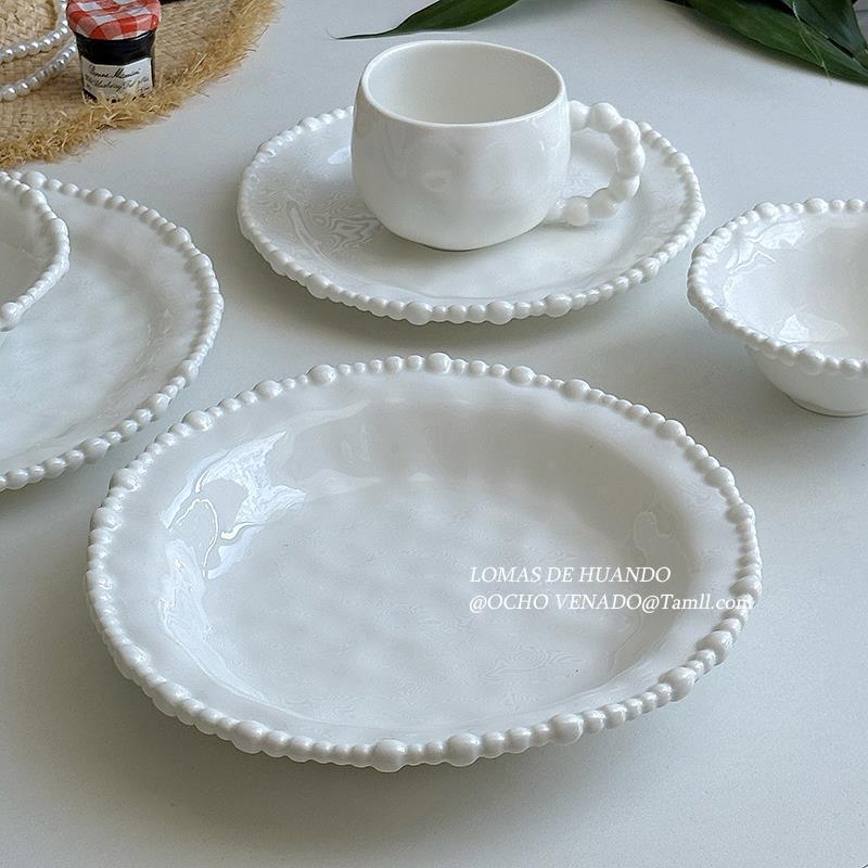 Pháp Đơn Giản Ngọc Trai Trắng Nguyên Chất Bên Đĩa Kết Hợp Giá Trị Cao Phương Tây Bát Thực Phẩm Đĩa M