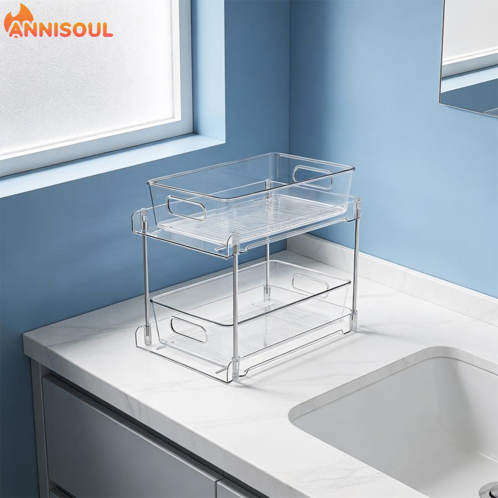 [NISO]Smooth Gliding Two Layer Organizer for Fast Access to For Kitchen and Bath Items