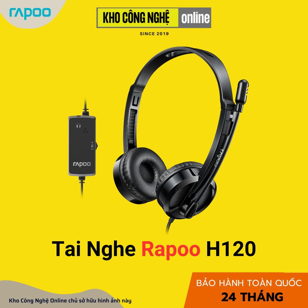 Tai nghe có dây chụp tai Rapoo H120 - Hàng Chính Hãng