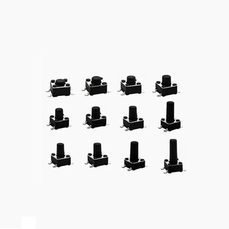 Bộ 50 SMD 4.5X4.5X3.5 / 3.8 / 4.0 / 4.3 / 4.5 / 4.8 / 5 / 5.5 / 6 / 6.5 / 7 / 8 / 10MM Tactile Tact 