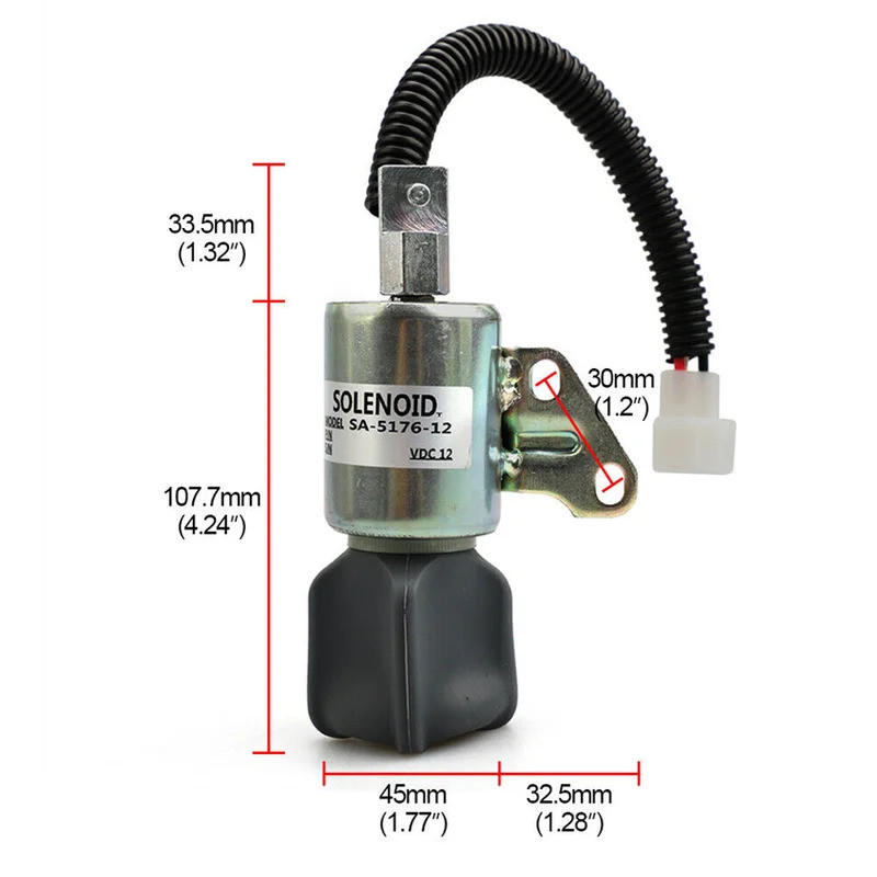 1756ES-12SUC5B1S5 Nhiên Liệu Tắt Van Điện Từ SA-5176-12 Cho Kubota D722 D902 Z482 SA-5176