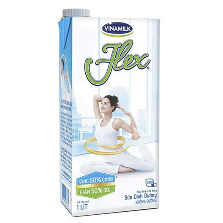 Sữa tiệt trùng Vinamilk Flex không đường 1L