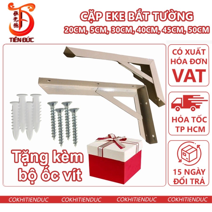[Giá VAT] Cặp Ke Chữ T L Góc Vuông 15cm 20cm 35cm 30cm 40cm 45cm 50cm Bắt Tường 15 20 25 30 35 40 45
