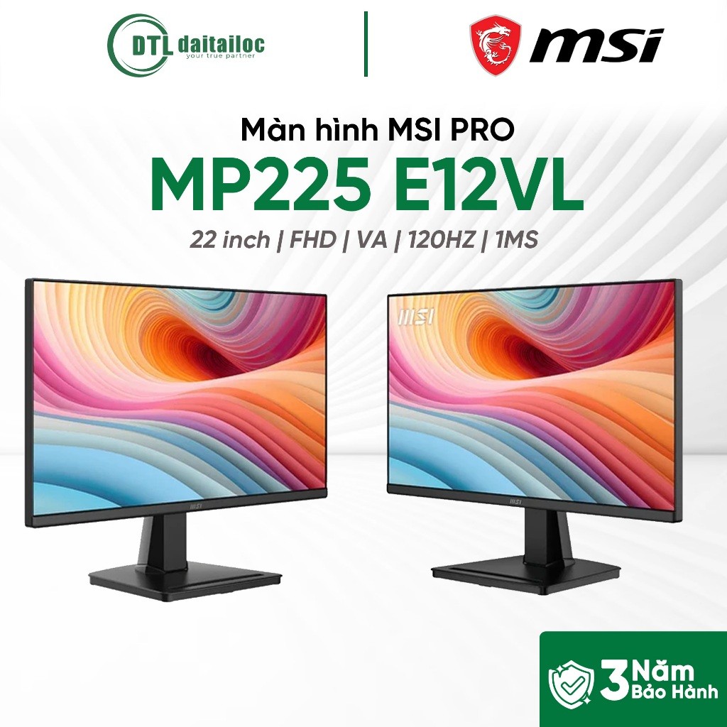 MÀN HÌNH MSI PRO MP225 E12VL 22inch VA FHD 120HZ 1MS | Chính hãng I Bảo hành 36 tháng