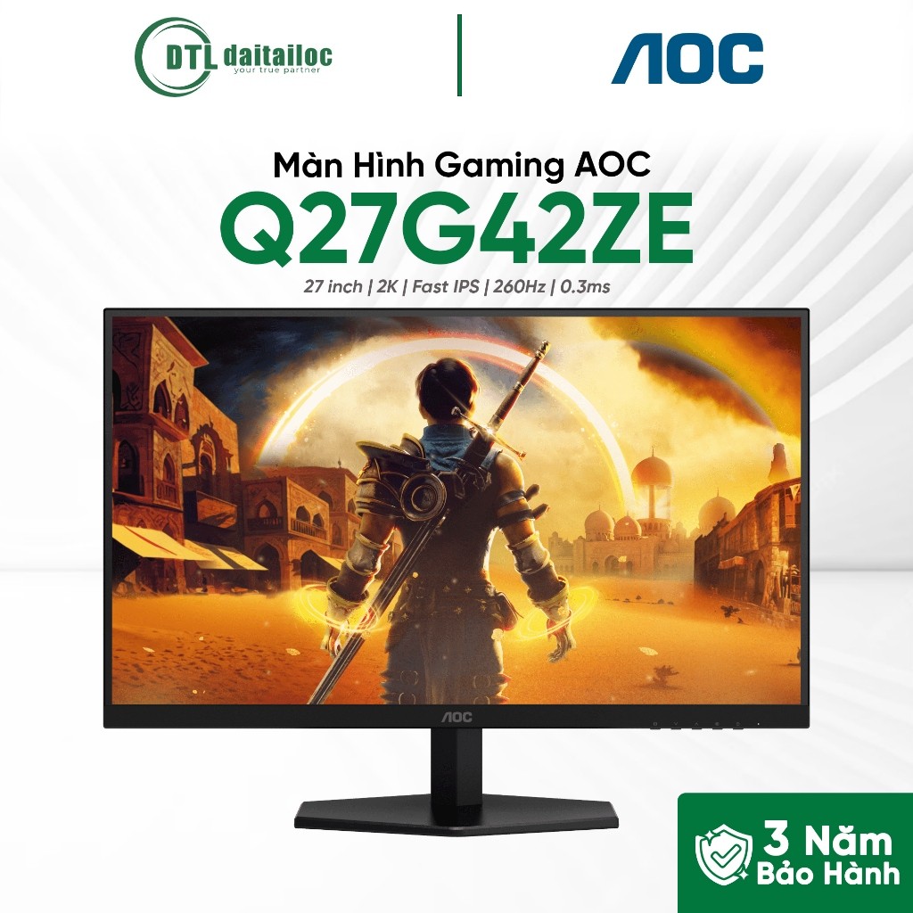 Màn Hình Gaming AOC Q27G42ZE 27 inch 2K Fast IPS 260Hz 0.3ms | Chính Hãng | Bảo Hành 36 Tháng