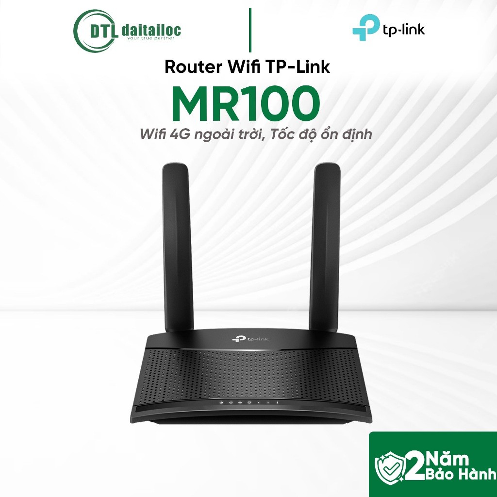 Router Wifi TP-Link MR100, 4G, Tốc độ ổn định | Chính Hãng | Bảo Hành 24 Tháng
