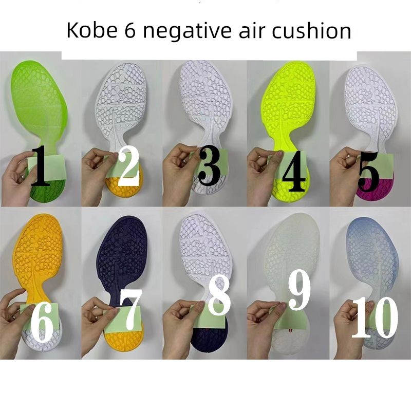 lót giày miếng lót giày Kobe 6 Đế Đen Trắng Cao Su Màu Xanh Tím Xanh Pha Lê Bóng Đế Móng Ngựa zoom Đ