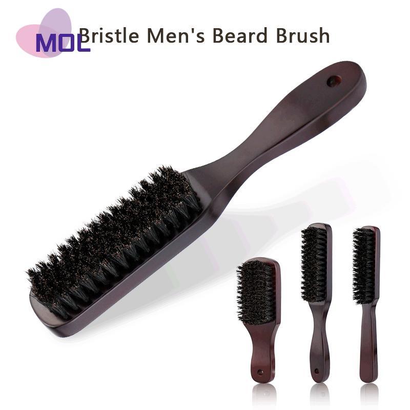 [MOL] Bàn chải tóc gỗ xử lý heo rừng lông beardb tạo kiểu tóc Detangling thẳng nâu heo rừng lông mas